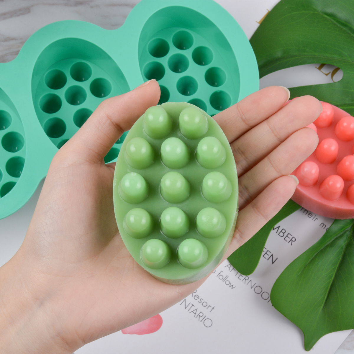 Soap Making Guide For Beginners - 4 Hole Oval Massage Soap Silicone