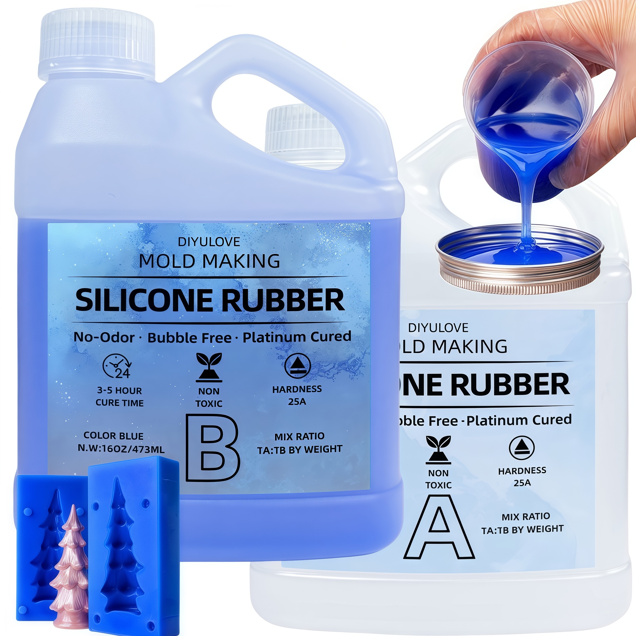 Soap Making Guide For Beginners - 32oz High-Performance Silicone Rubber Non-Toxic for
