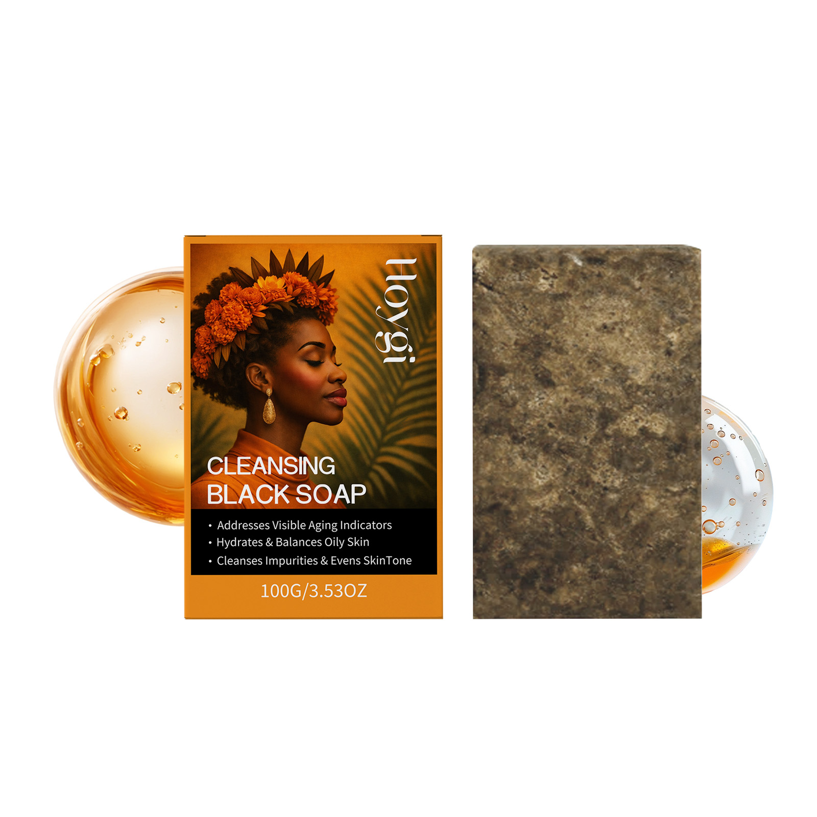 Hoygi Cleansing Black Soap Bar - Castor Oil Soap のレビューと価格