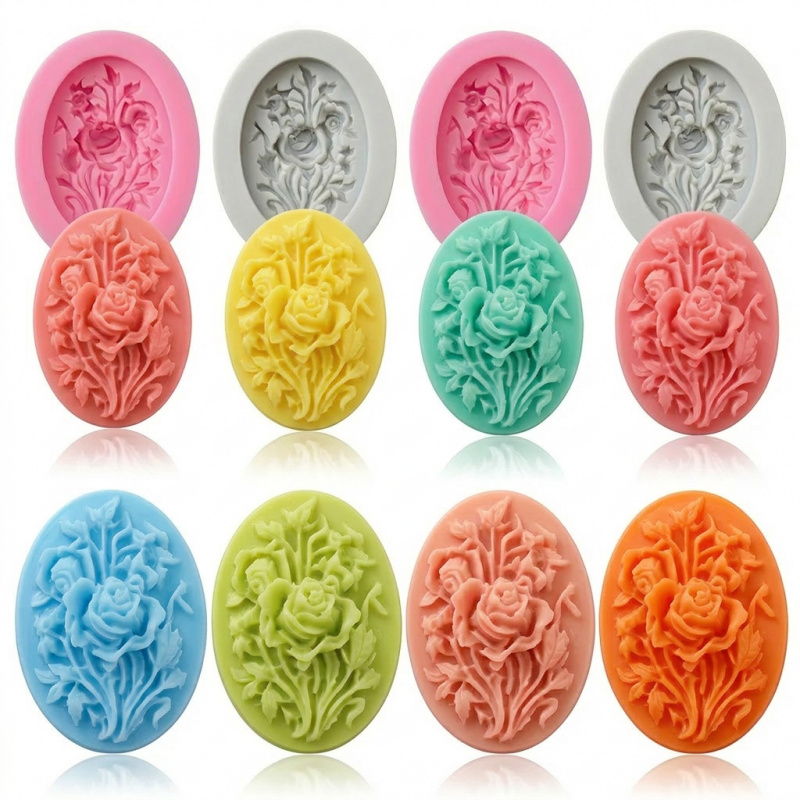 4 Silicone mold with flower sh - Soap Making Guide For Beginners のレビューと価格