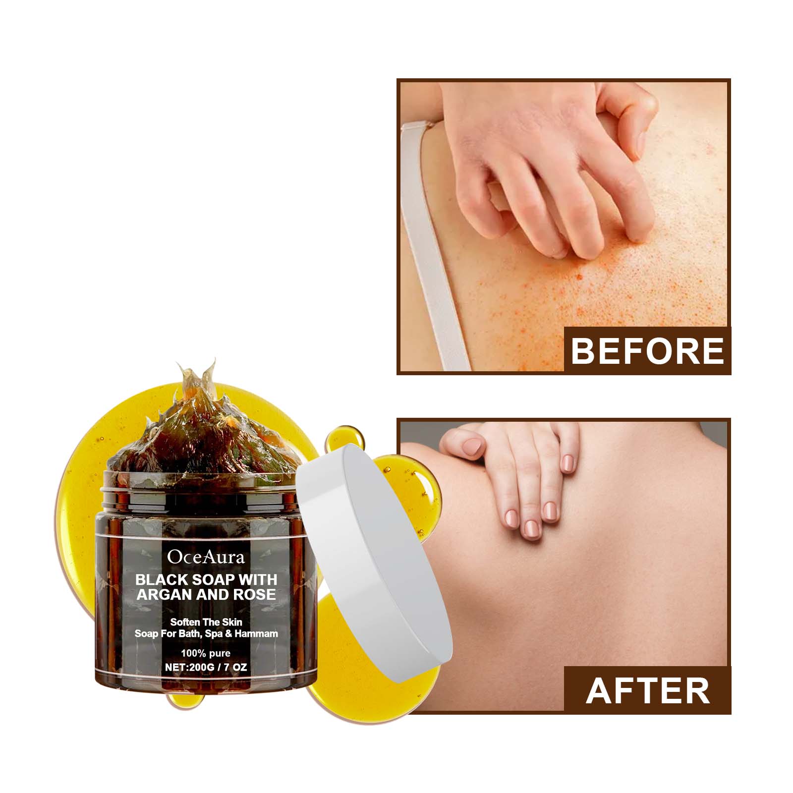 OCEAURA Black Soap With Argan  - Castor Oil Soap のレビューと価格