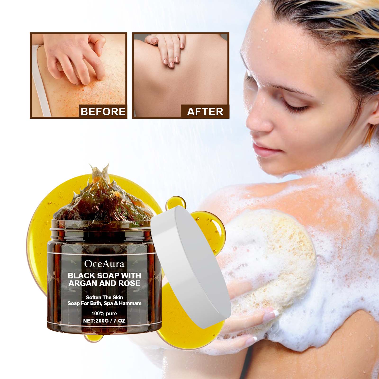 OCEAURA Black Soap With Argan  - Castor Oil Soap のレビューと価格