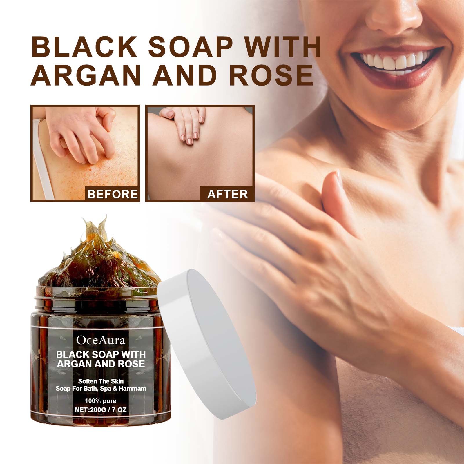 OCEAURA Black Soap With Argan  - Castor Oil Soap のレビューと価格