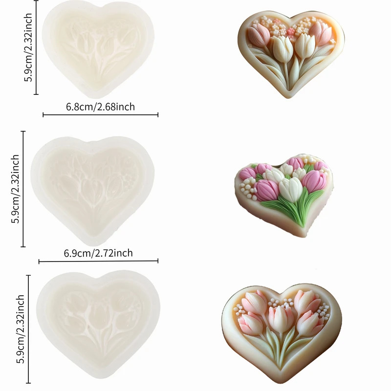 Silicone Mold for Heart-shaped - Soap Making Book For Beginners のレビューと価格